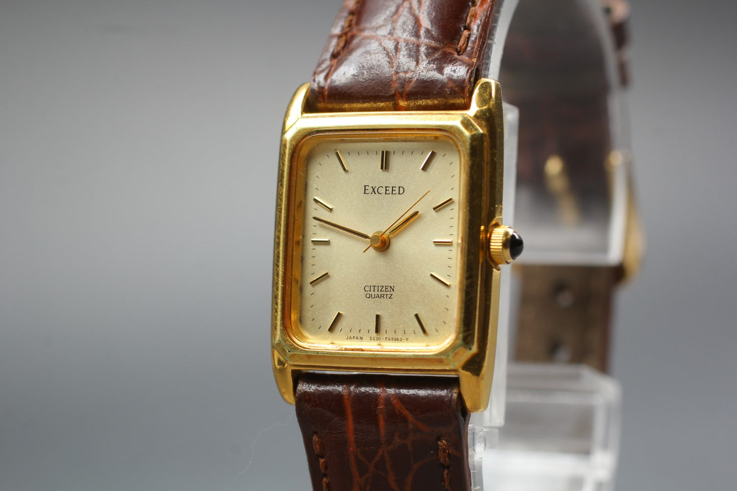 Vtg.1992 [N MINT] CITIZEN EXCEED 5437-F44506 Tank 19mm Quartz Ladies Watch JAPAN