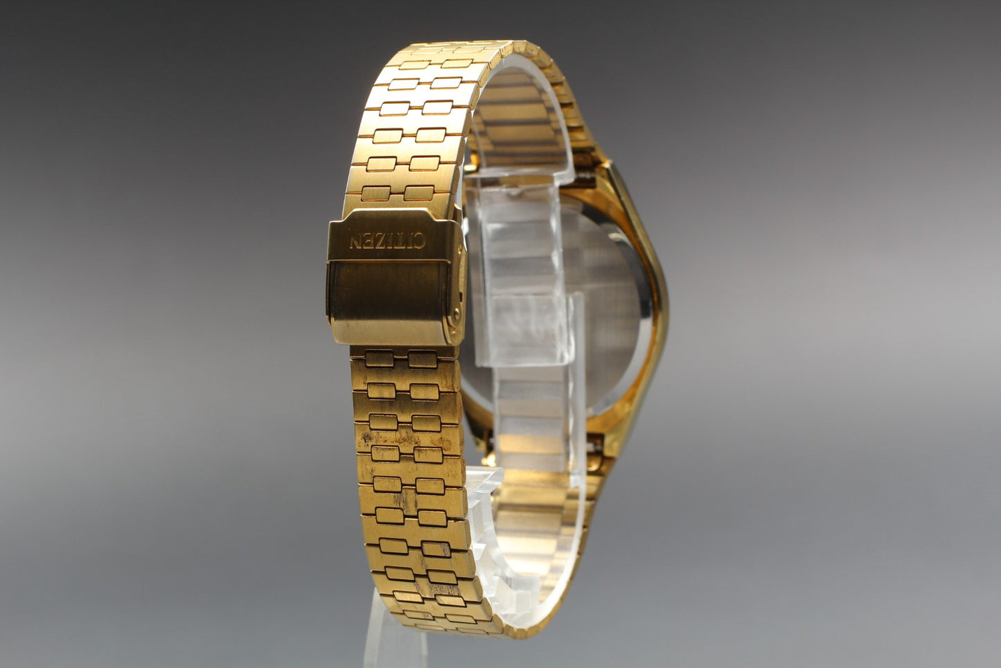 Vtg. [N MINT]CITIZEN 3800-451252 Gold Day/Date Bracelet Quartz Men's Watch JAPAN