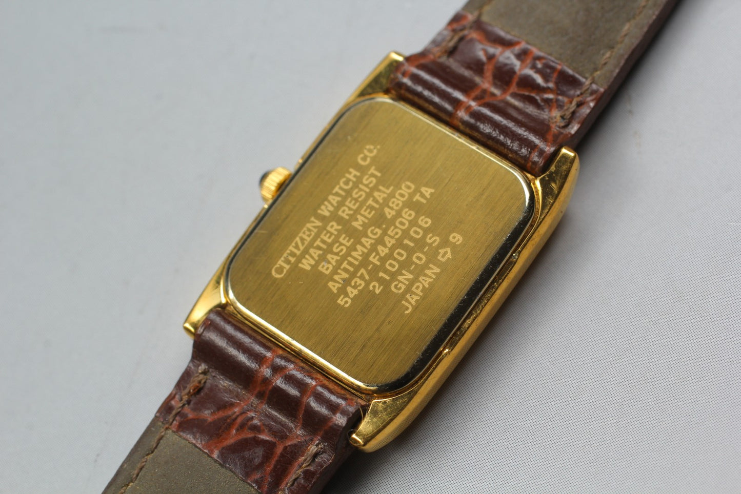 Vtg.1992 [N MINT] CITIZEN EXCEED 5437-F44506 Tank 19mm Quartz Ladies Watch JAPAN