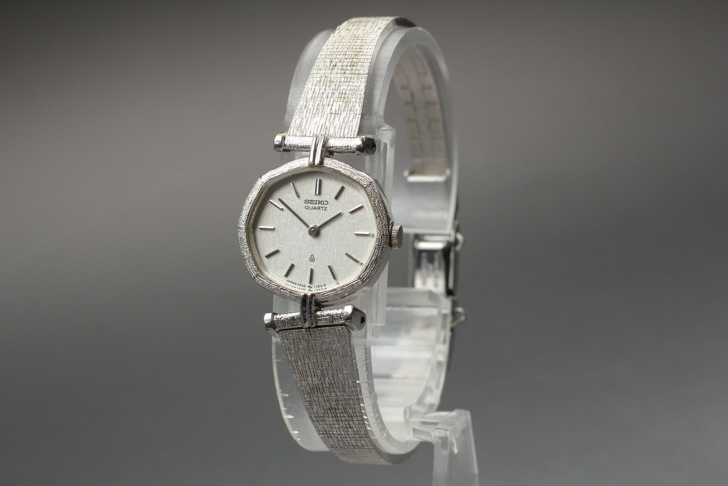Vin.1989[N MINT] SEIKO 1400-5810 Octagon 17mm Bracelet Quartz Ladies Watch JAPAN