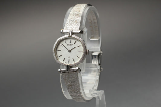 Vin.1989[N MINT] SEIKO 1400-5810 Octagon 17mm Bracelet Quartz Ladies Watch JAPAN