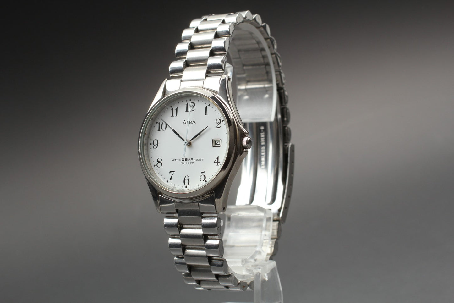 Vtg.1997 [N MINT] SEIKO ALBA V732-0D10 Round Day/Date Quartz Men's Watch JAPAN