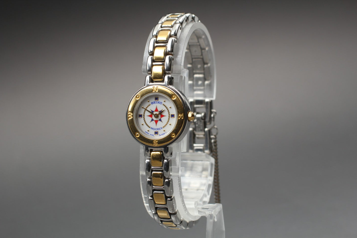 Vtg.1990 [N MINT] SEIKO MOOREA 4N20-0150 Round Quartz Ladies Watch From JAPAN