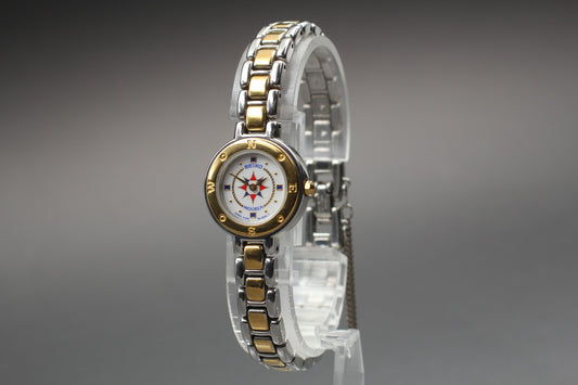Vtg.1990 [N MINT] SEIKO MOOREA 4N20-0150 Round Quartz Ladies Watch From JAPAN