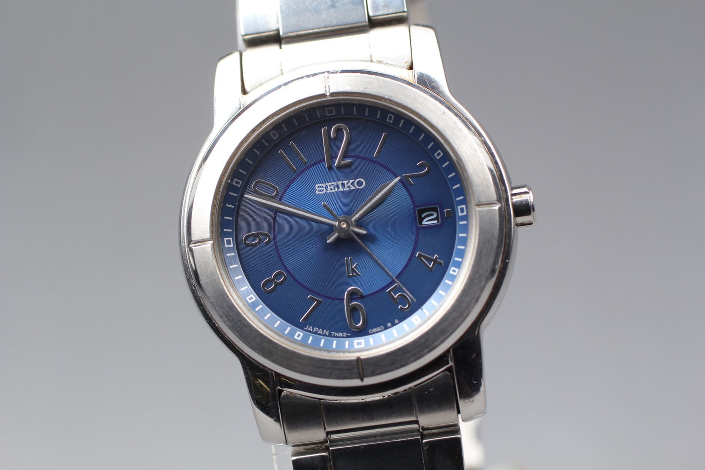 [N MINT / New Batt] Seiko Lukia 7N82-08G0 Blue Dial Quartz Ladies Watch JAPAN