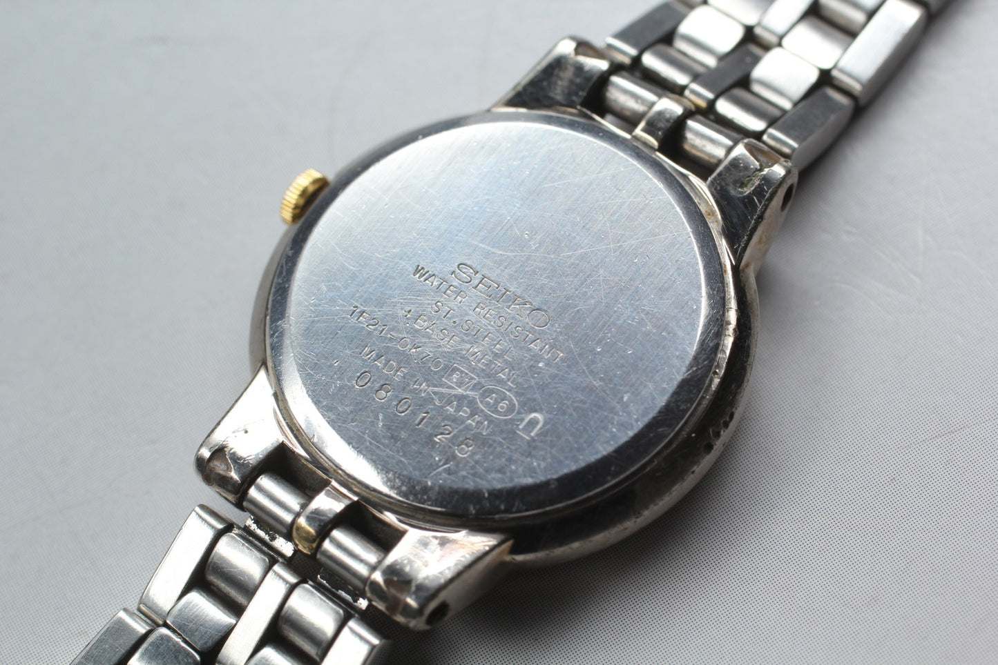Vtg.1990 [N MINT] SEIKO LUCENT 1F21-0K70 Roman 23mm Quartz Ladies Watch JAPAN