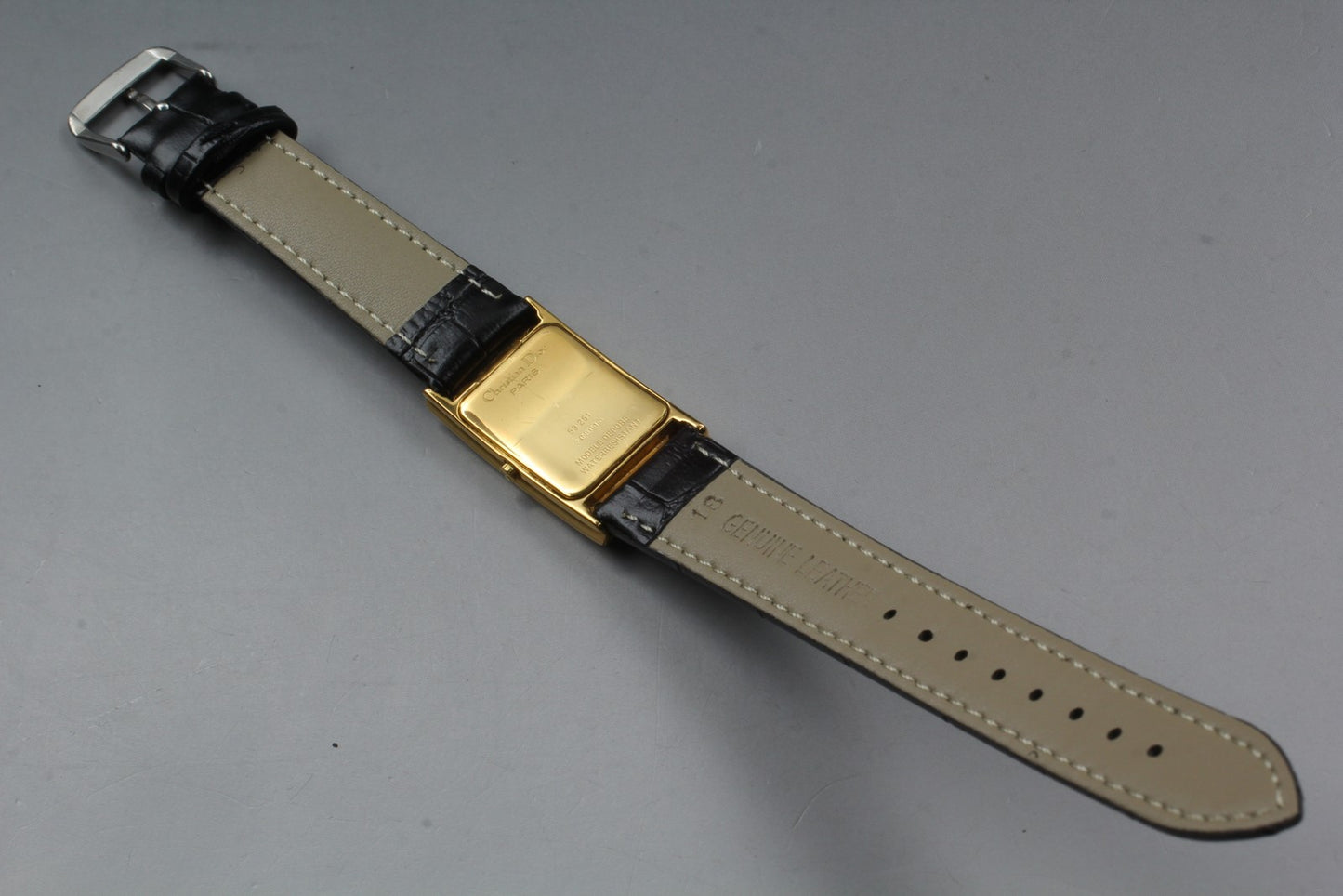 Vintage [N MINT] Christian Dior 53 251 Tank Black Gold Quartz Ladies Watch JAPAN