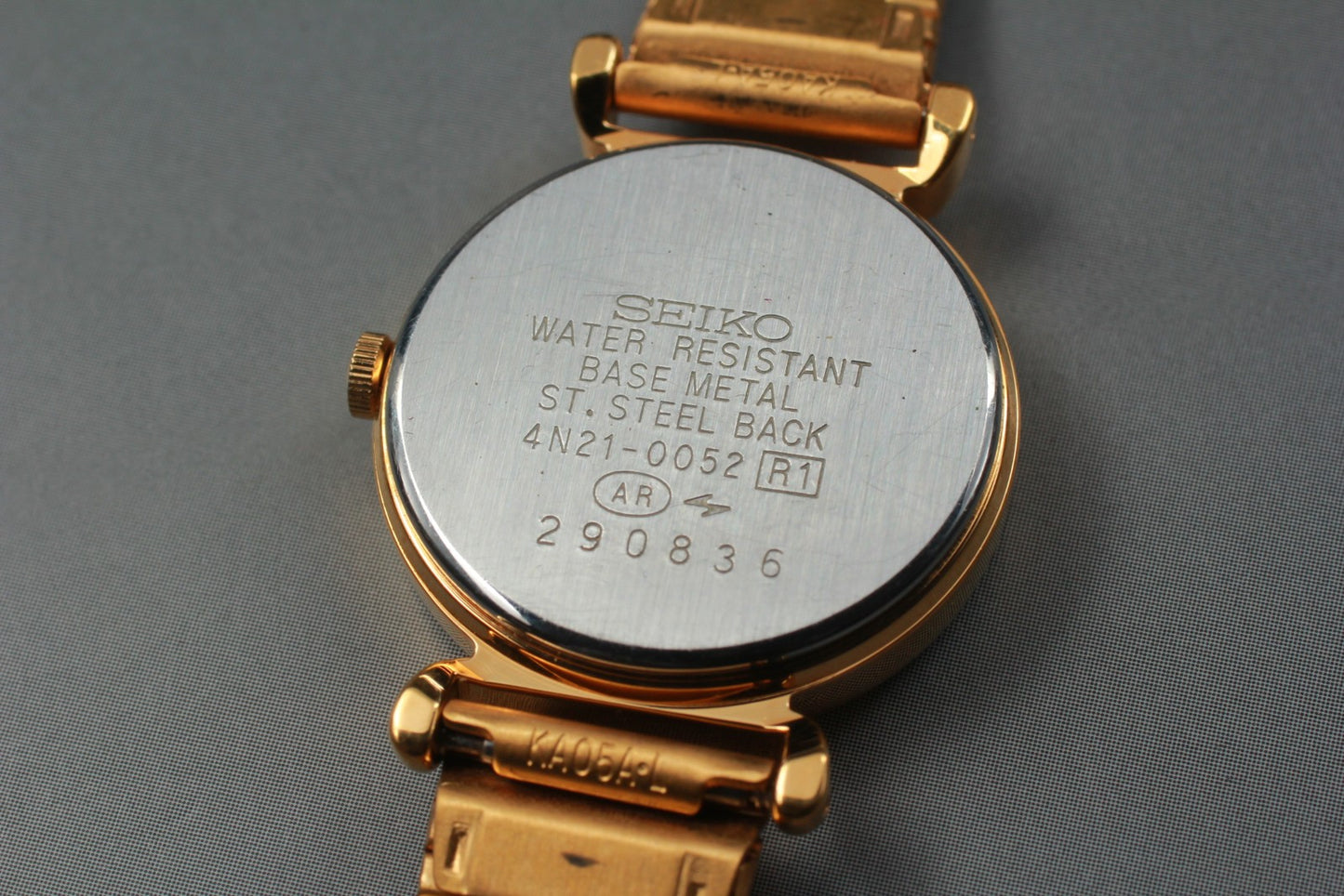 Vtg.1992 [N MINT] SEIKO 4N21-0052 22mm Bracelet Gold Quartz Ladies Watch JAPAN