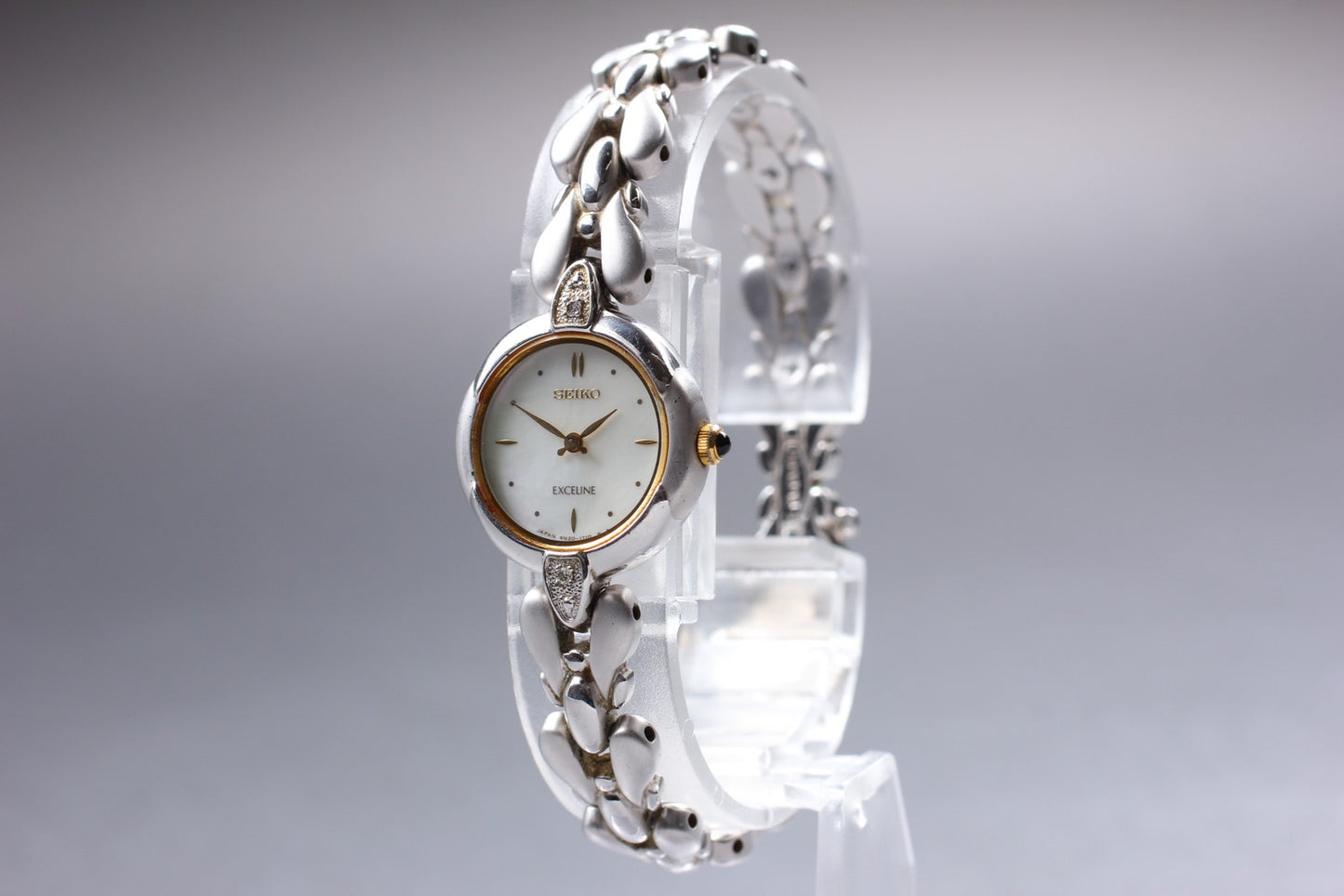Vtg.1985 [Exc+5] SEIKO Exceline 4N20-1060 Bracelet Quartz Ladies Watch JAPAN