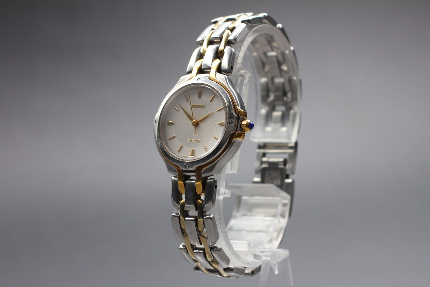 Vintage 1999 [N MINT ] SEIKO Exceline 2J31-0020 Black Silver Quartz Ladies Watch