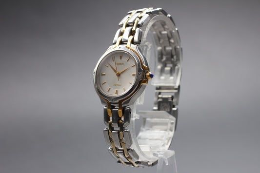 Vintage 1999 [N MINT ] SEIKO Exceline 2J31-0020 Black Silver Quartz Ladies Watch