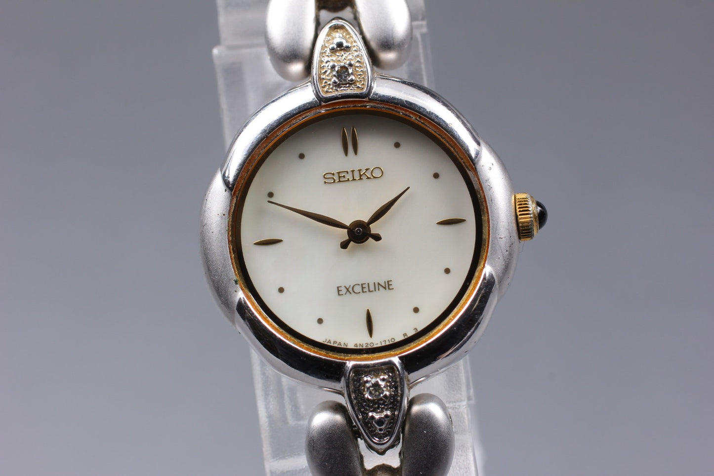 Vtg.1985 [Exc+5] SEIKO Exceline 4N20-1060 Bracelet Quartz Ladies Watch JAPAN