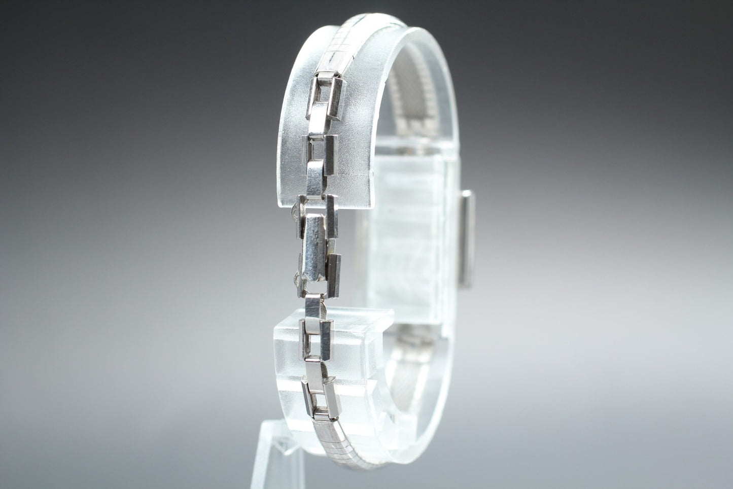 Vintage [N MINT] HAMILTON Square 15mm Silver Bracelet Manual Ladies Watch JAPAN