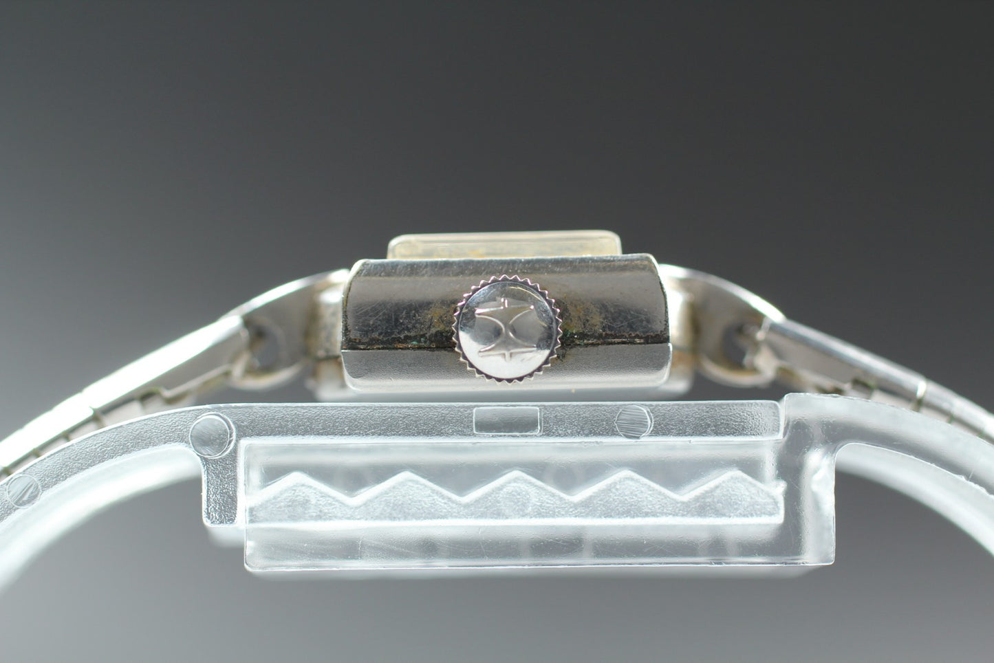 Vintage [N MINT] HAMILTON Square 15mm Silver Bracelet Manual Ladies Watch JAPAN