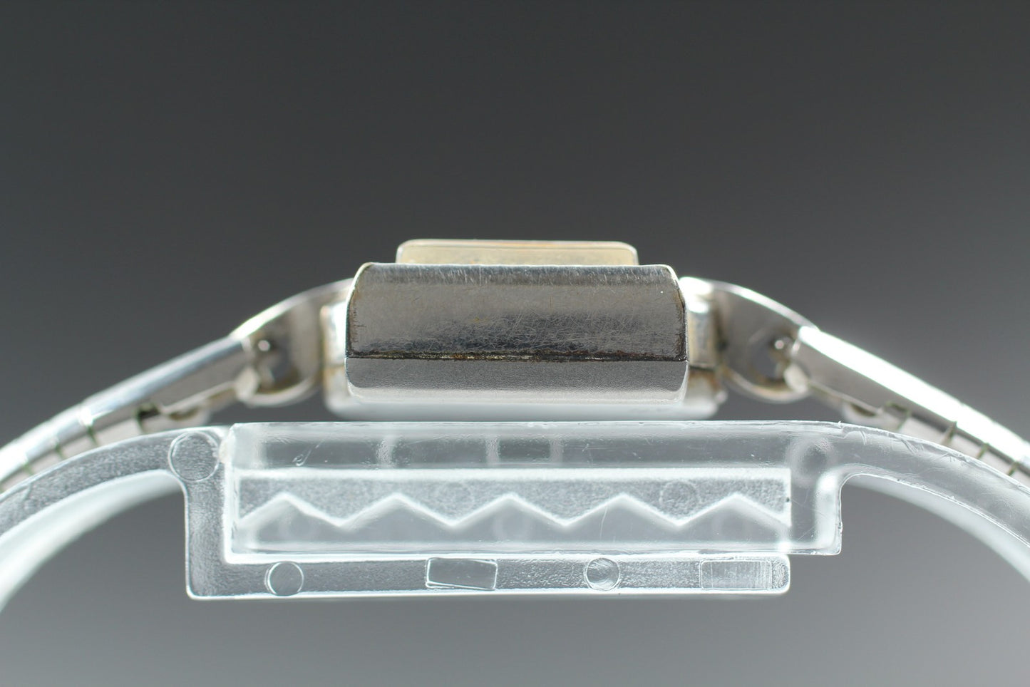 Vintage [N MINT] HAMILTON Square 15mm Silver Bracelet Manual Ladies Watch JAPAN