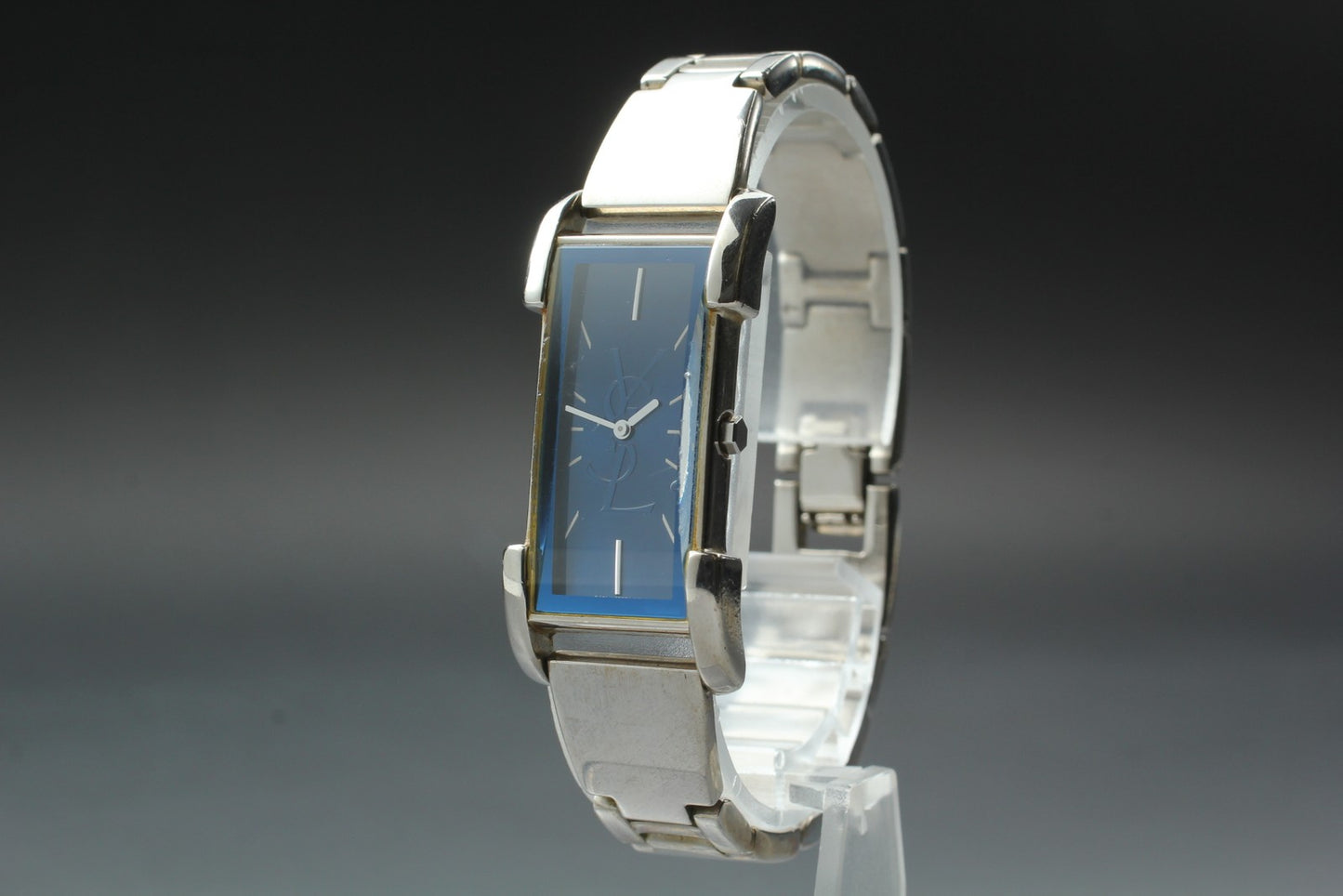 [Exc+5 w/  New Batt.] Yves Saint Laurent 5421-H16218 Blue Qz Ladies Watch JAPAN