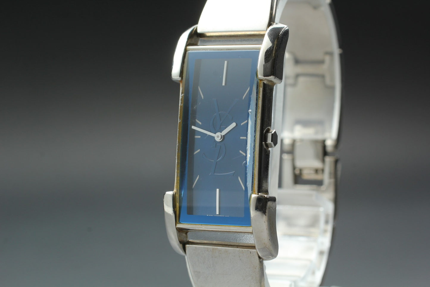 [Exc+5 w/  New Batt.] Yves Saint Laurent 5421-H16218 Blue Qz Ladies Watch JAPAN