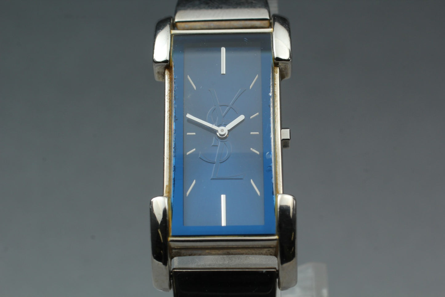 [Exc+5 w/  New Batt.] Yves Saint Laurent 5421-H16218 Blue Qz Ladies Watch JAPAN