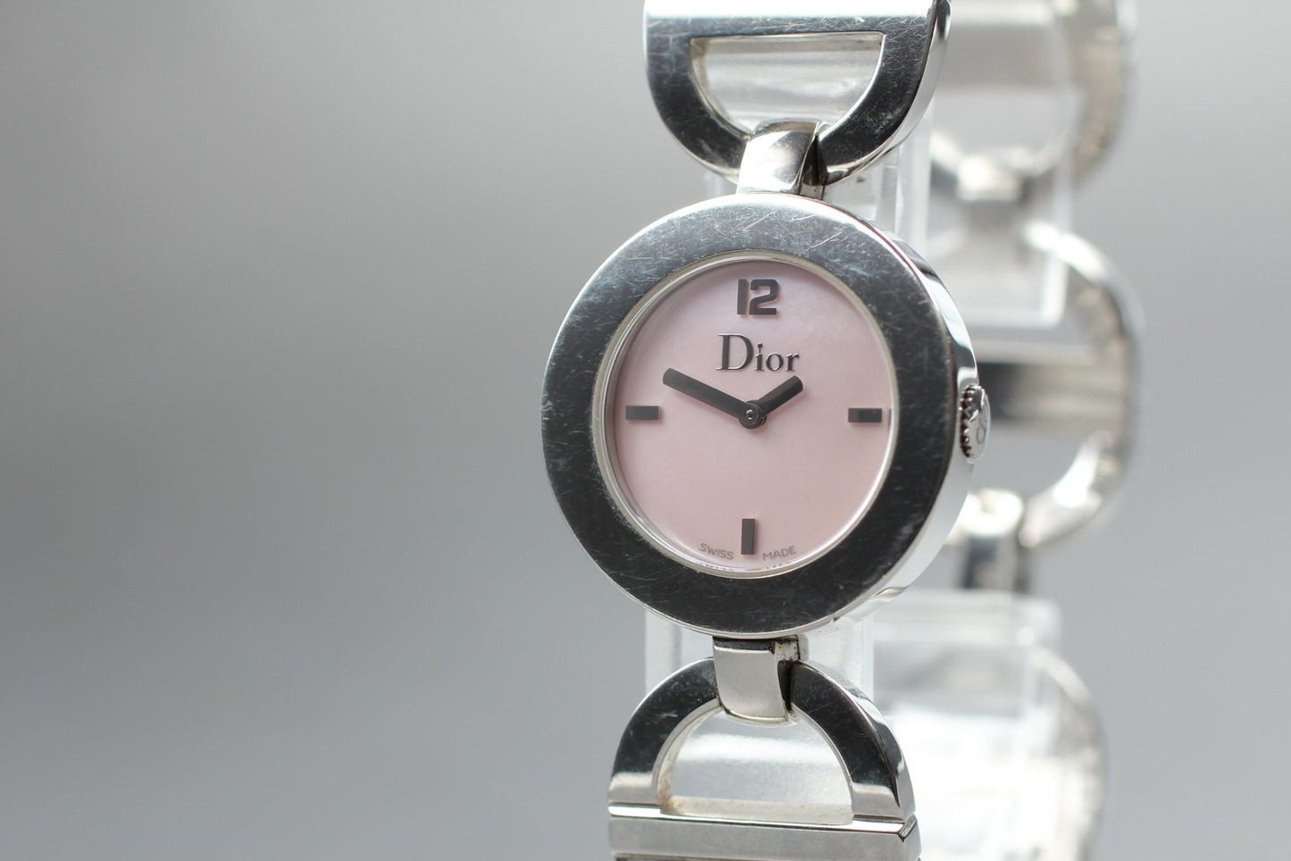 [Near MINT] Dior Malice Round CD022110 Bracelet Quartz Ladies Watch JAPAN