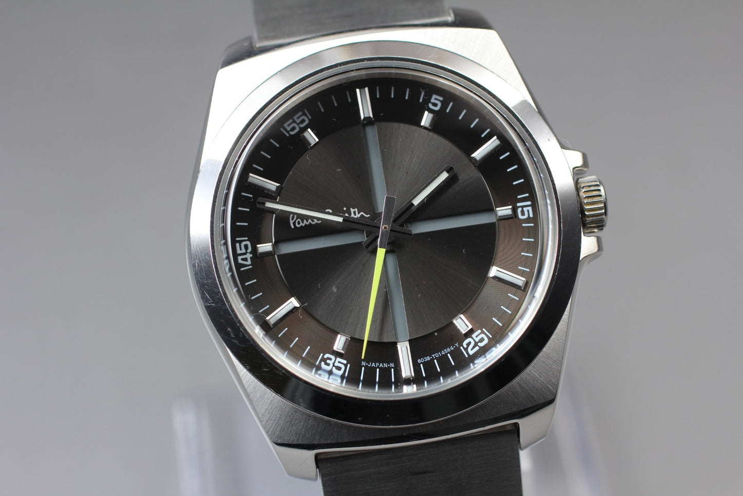 [N MINT / New Batt] Paul Smith 6038-H24741 TA Gray Quartz Men's Watch From JAPAN