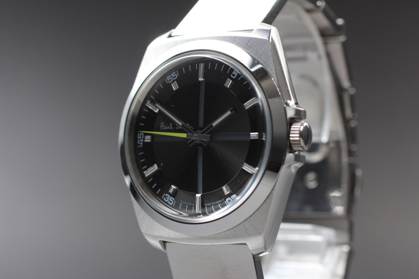 [N MINT / New Batt] Paul Smith 6038-H24741 TA Gray Quartz Men's Watch From JAPAN