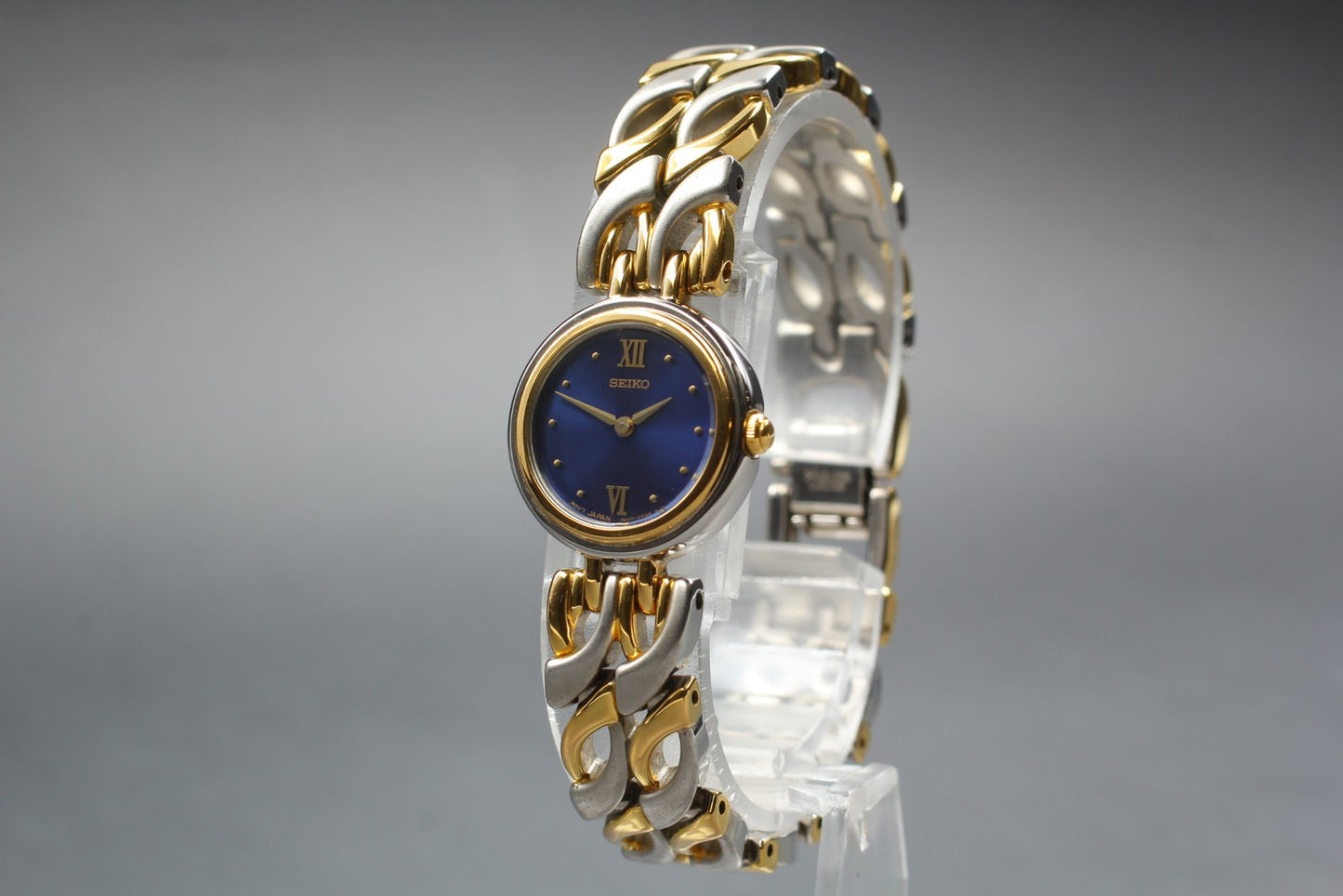Vtg.1990 [N MINT] SEIKO 1N00-1D90 Roman 20mm Bracelet Quartz Ladies Watch JAPAN