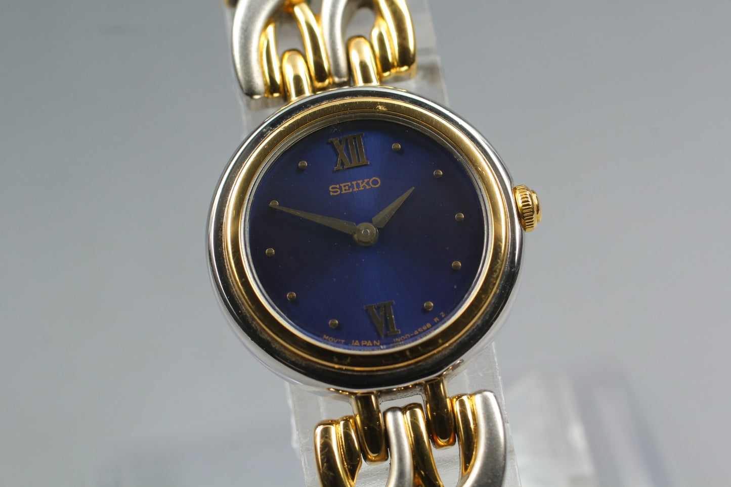 Vtg.1990 [N MINT] SEIKO 1N00-1D90 Roman 20mm Bracelet Quartz Ladies Watch JAPAN