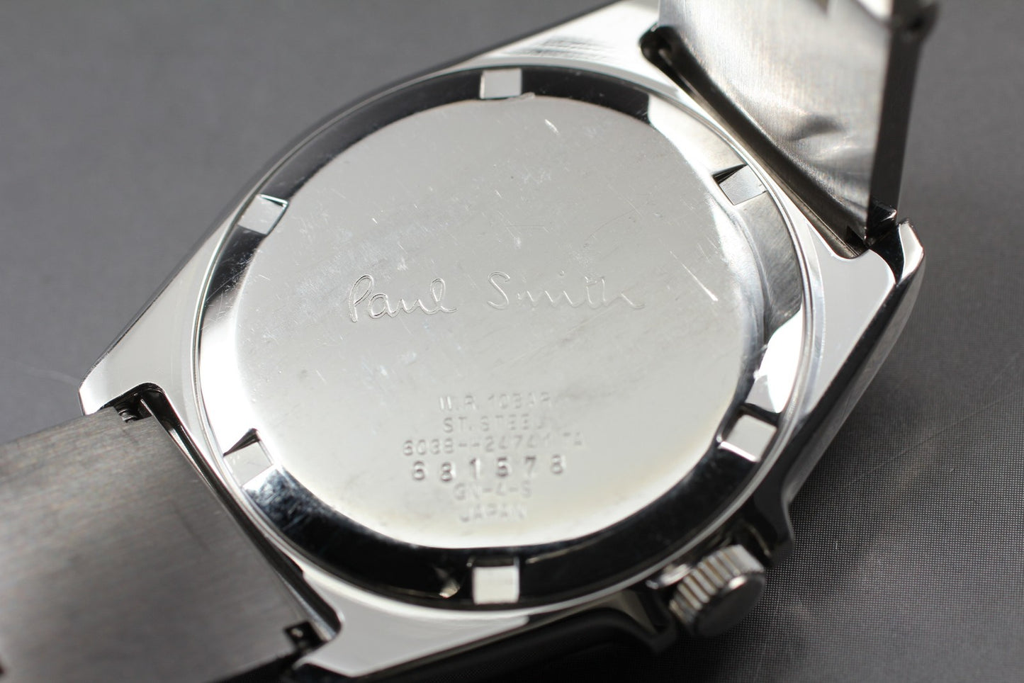 [N MINT / New Batt] Paul Smith 6038-H24741 TA Gray Quartz Men's Watch From JAPAN