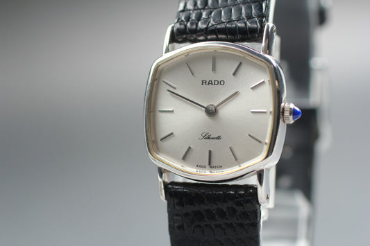 Vintage [N MINT] RADO133.9034.2 Octagon 21mm Silver Quartz Ladies Watch JAPAN