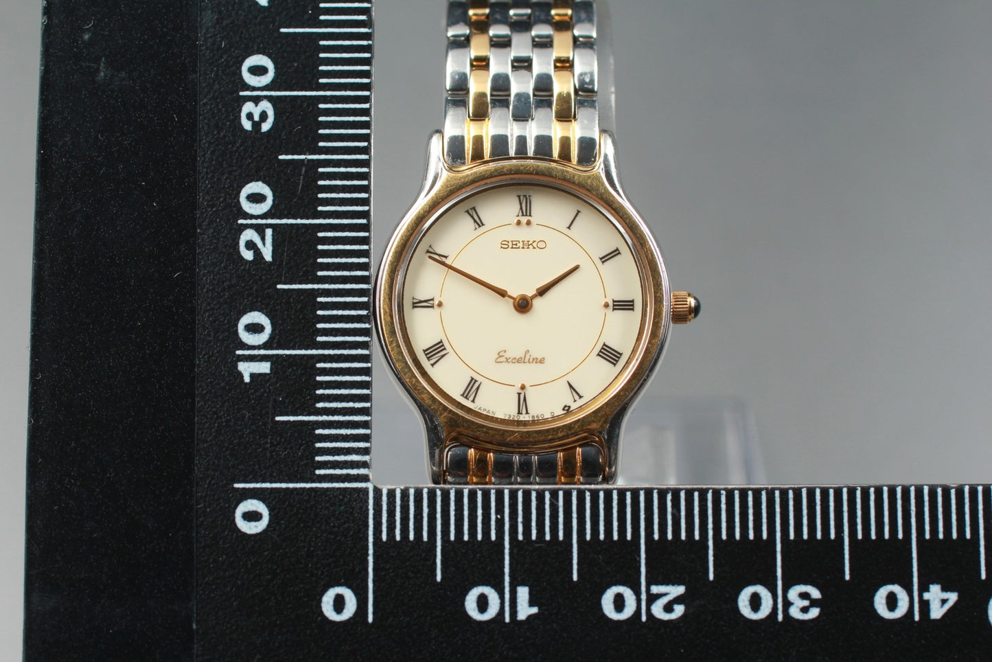 Vtg.1987 [N MINT] SEIKO Exceline 7320-0390 Roman 23mm Quartz Ladies Watch JAPAN