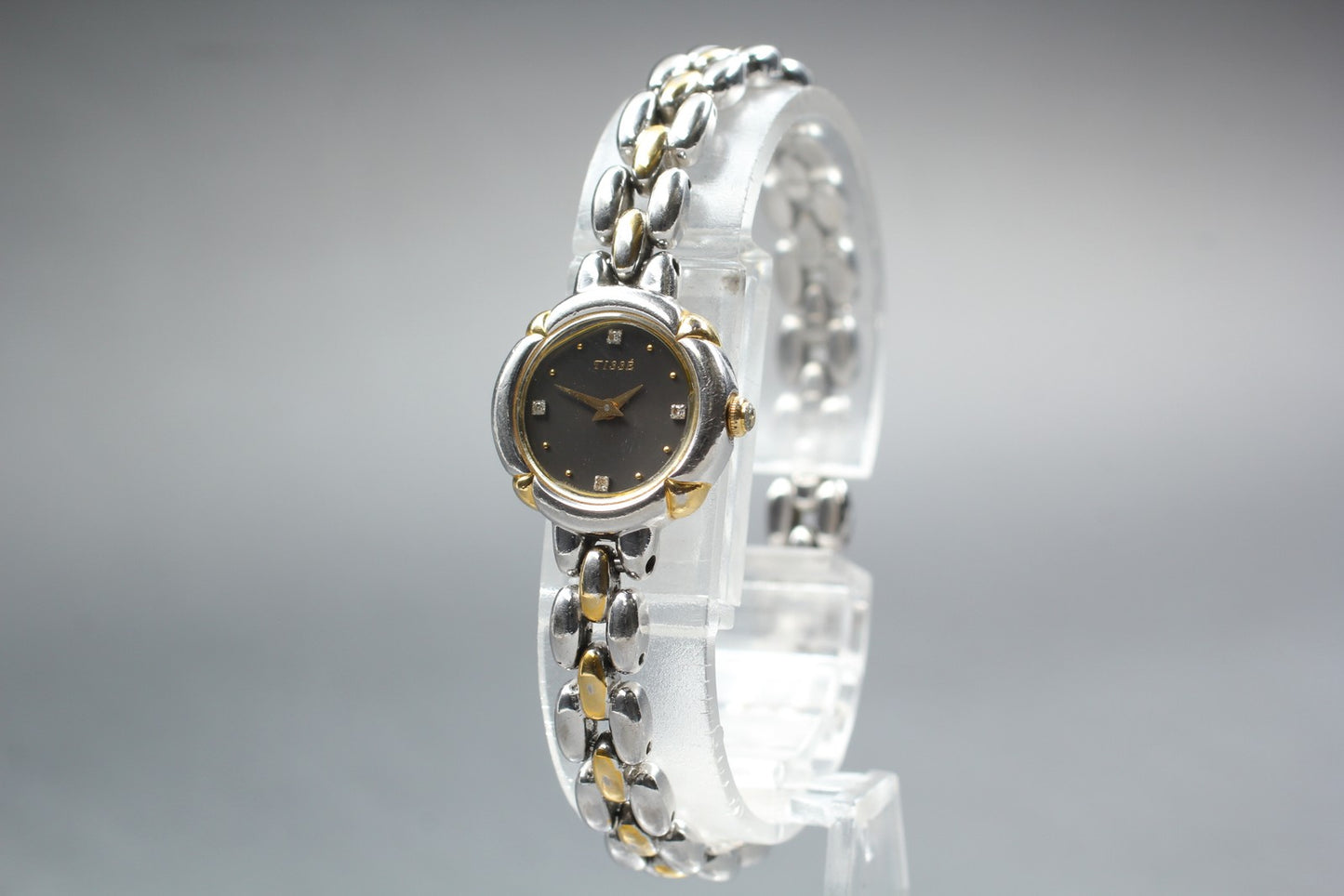 Vin.1991[N MINT] SEIKO TISSE 1F20-0060 4P Diamond Bracelet Quartz Ladies Watch