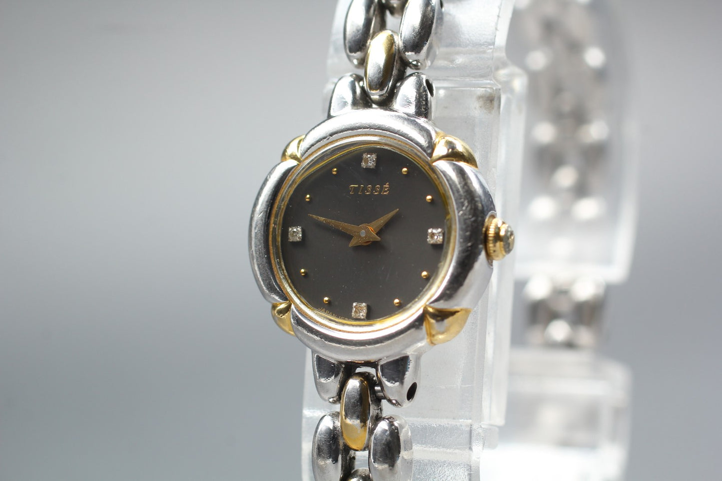 Vin.1991[N MINT] SEIKO TISSE 1F20-0060 4P Diamond Bracelet Quartz Ladies Watch