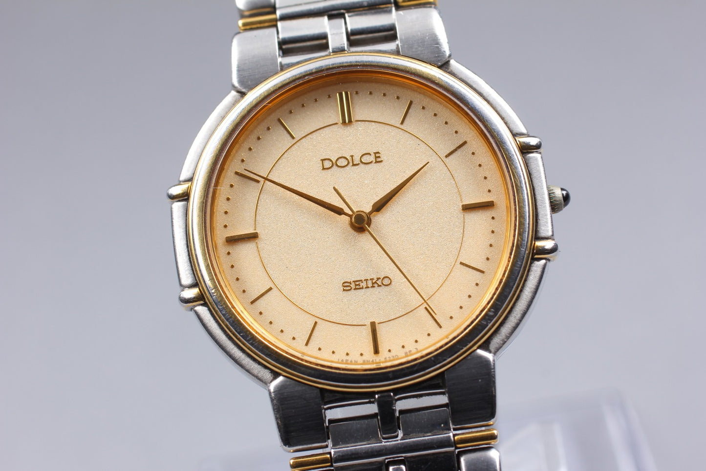Vin.1992 [N MINT / New Batt] SEIKO Dolce 8N41-6160 Gold Quartz Men's Watch JAPAN