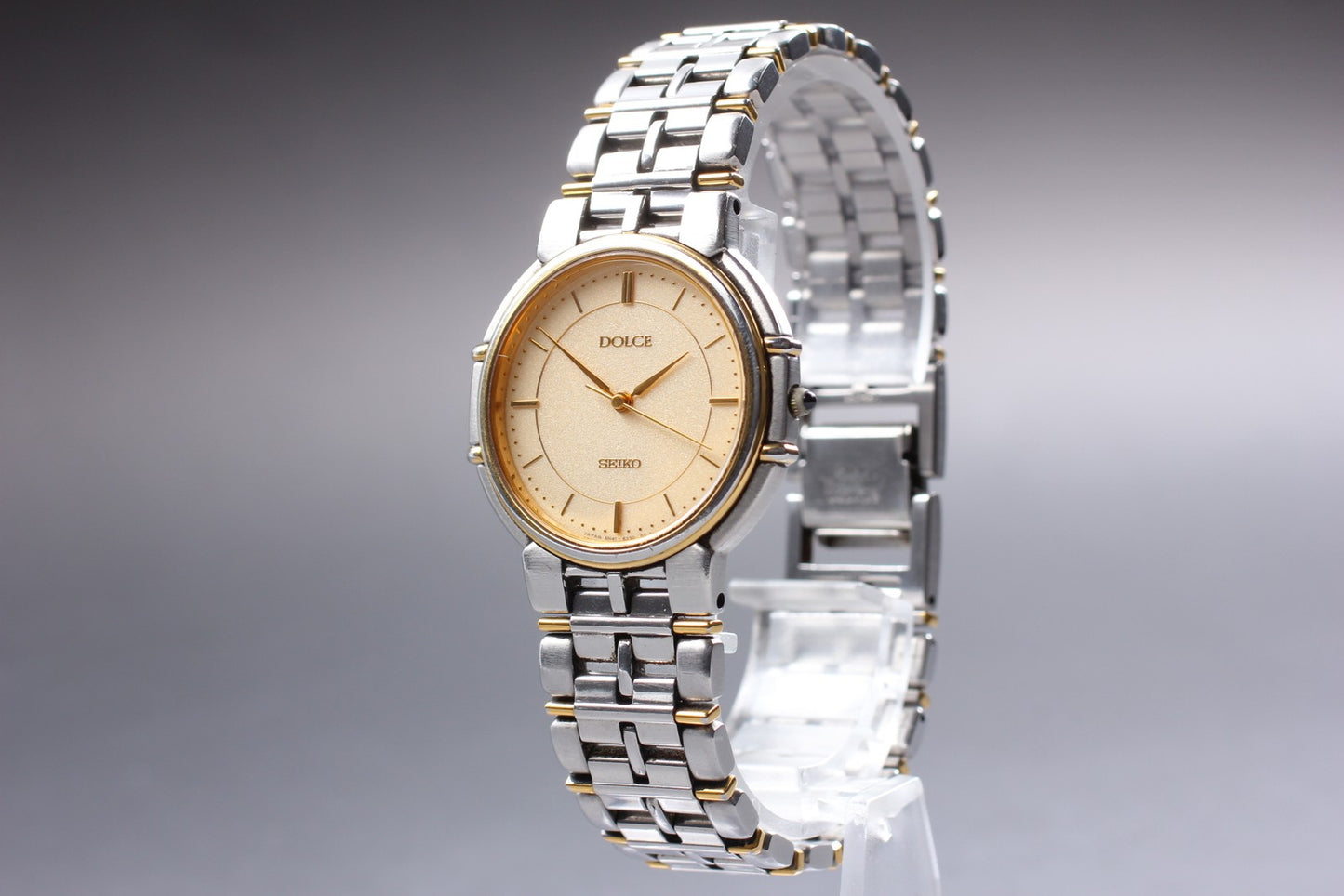 Vin.1992 [N MINT / New Batt] SEIKO Dolce 8N41-6160 Gold Quartz Men's Watch JAPAN
