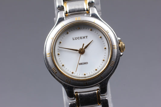 Vtg.1992 [N MINT / New Batt] SEIKO Lucent 4N21-0370 Quartz Ladies Watch JAPAN