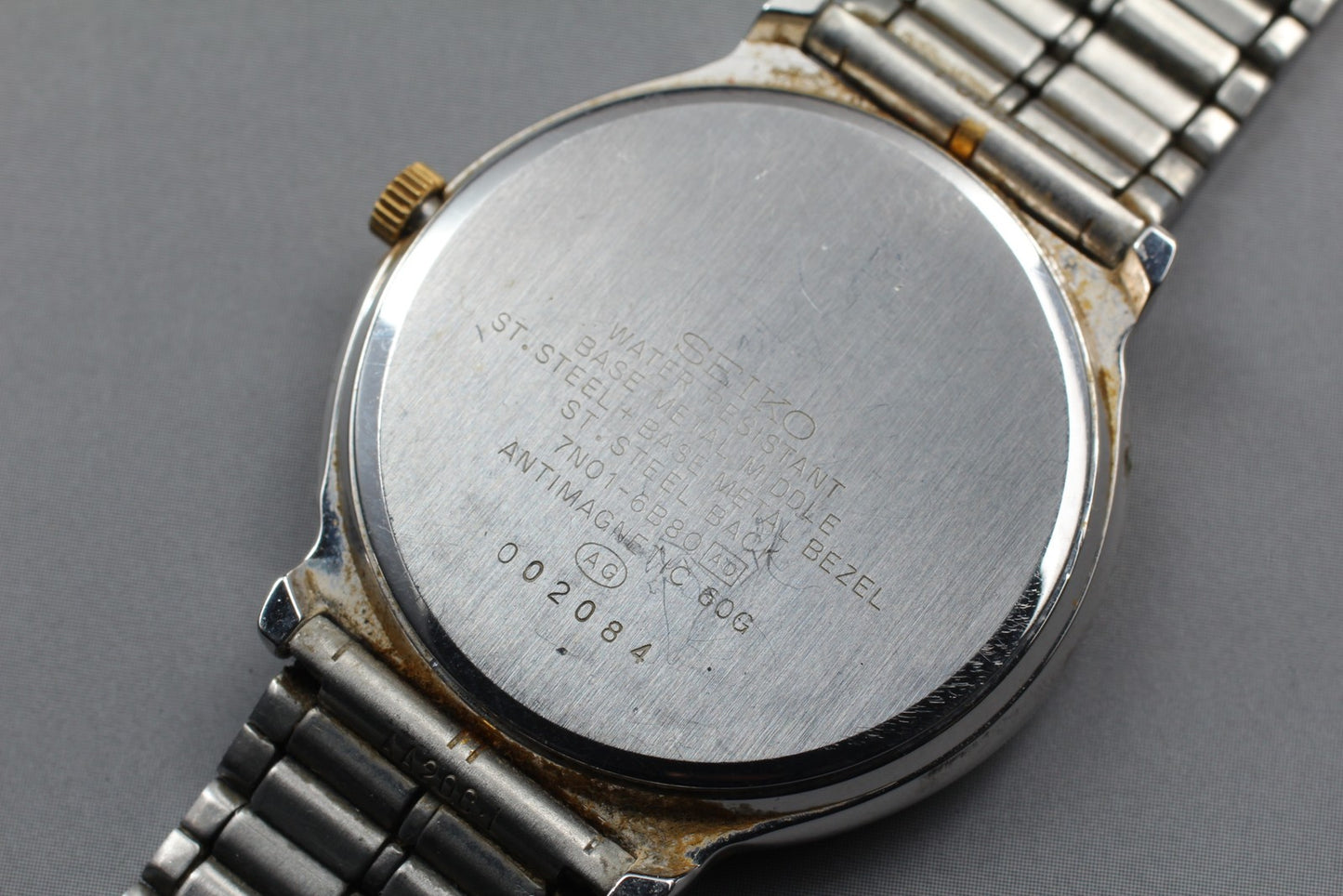 Vyg.[N MINT] SEIKO 7N01-6B80 1F21-0E30 Roman Two Tone  Quartz Pair Watch JAPAN