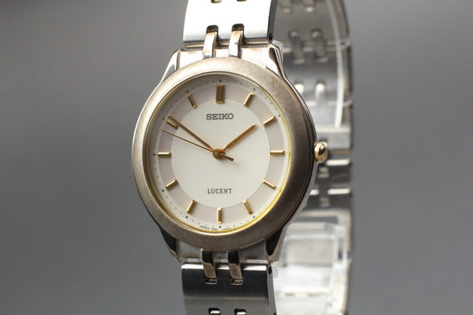Vtg.1986  [N MINT / New Batt]  SEIKO Lucent 7N21-0030 Quartz Ladies Watch JAPAN