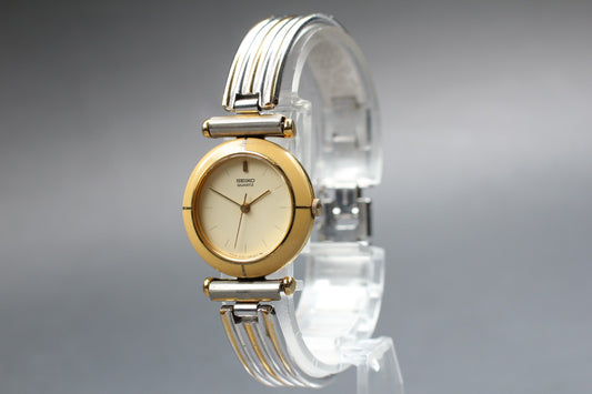 Vtg.1994 [Exc+5] SEIKO 2C21-0190 24mm Bracelet Quartz Ladies Watch From JAPAN