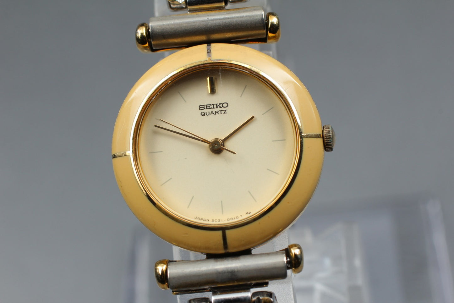 Vtg.1994 [Exc+5] SEIKO 2C21-0190 24mm Bracelet Quartz Ladies Watch From JAPAN