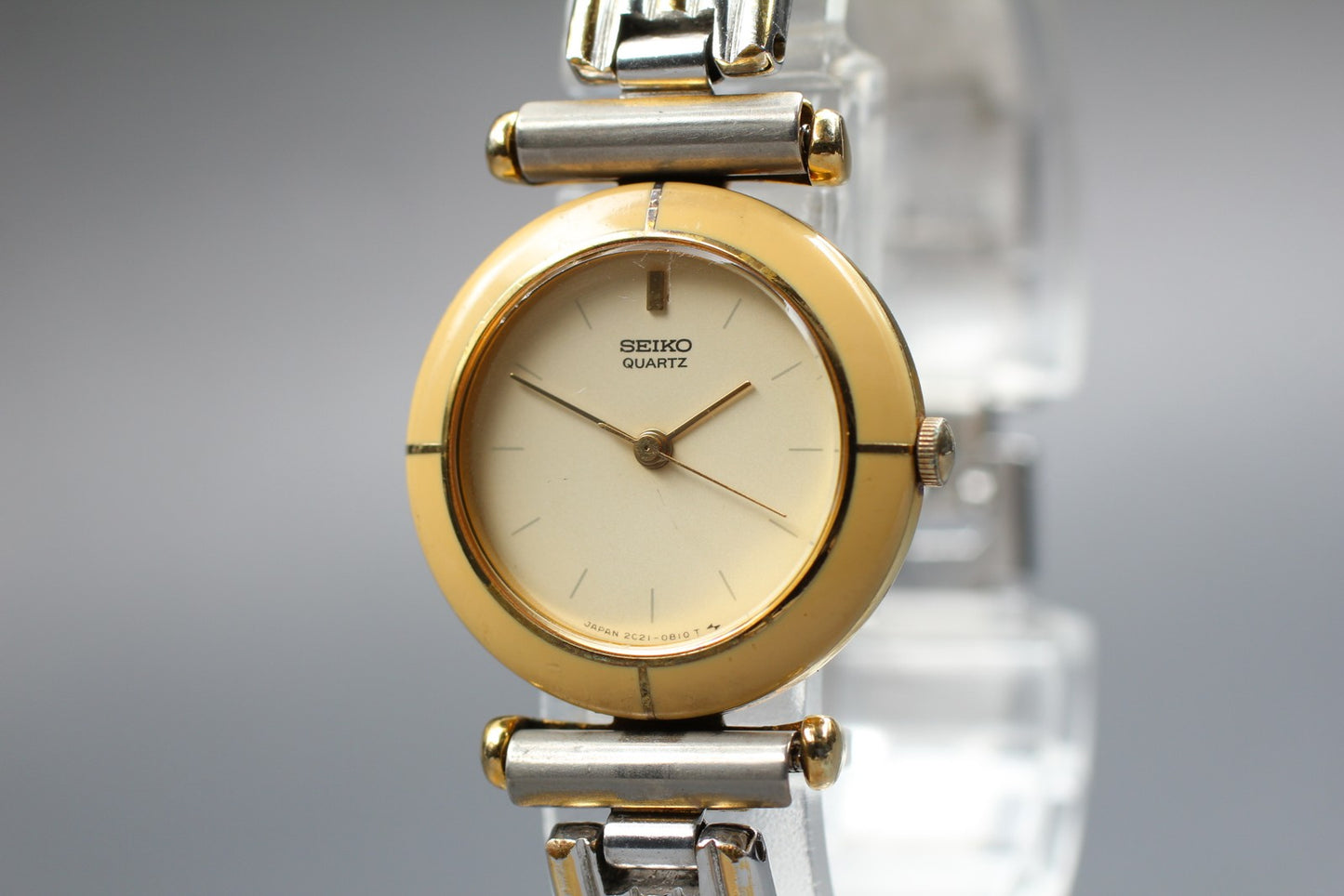 Vtg.1994 [Exc+5] SEIKO 2C21-0190 24mm Bracelet Quartz Ladies Watch From JAPAN