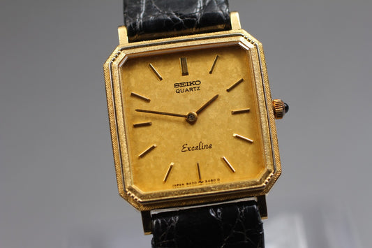 Vtg.1991[Near MINT] SEIKO Exceline 8420-5410 10K Tank Quartz Ladies Watch JAPAN