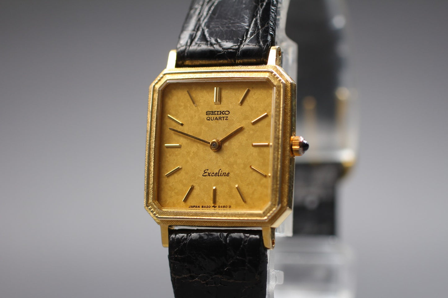 Vtg.1991[Near MINT] SEIKO Exceline 8420-5410 10K Tank Quartz Ladies Watch JAPAN
