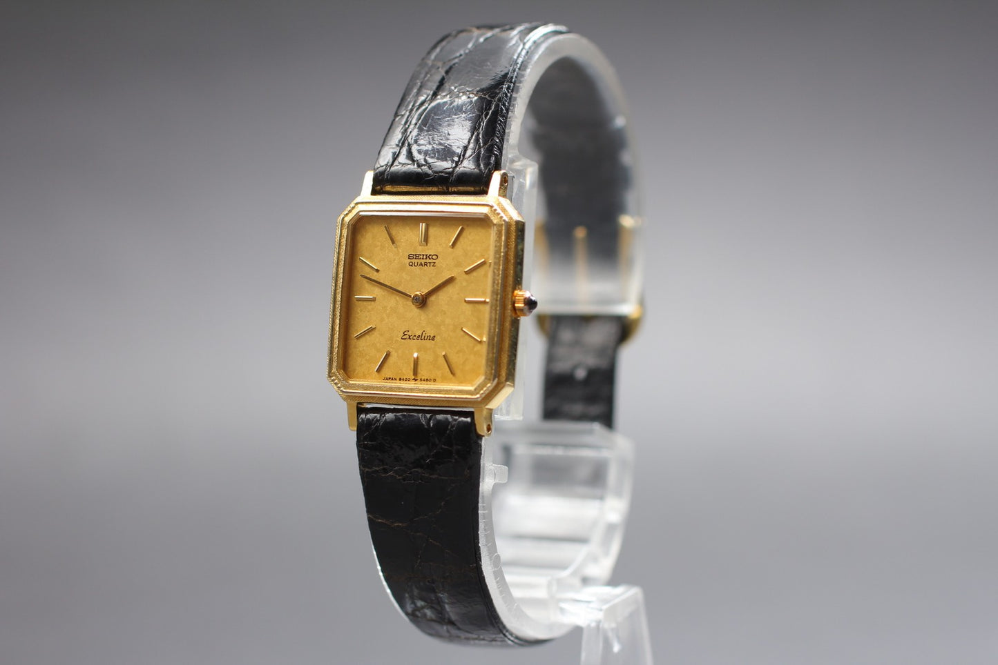Vtg.1991[Near MINT] SEIKO Exceline 8420-5410 10K Tank Quartz Ladies Watch JAPAN
