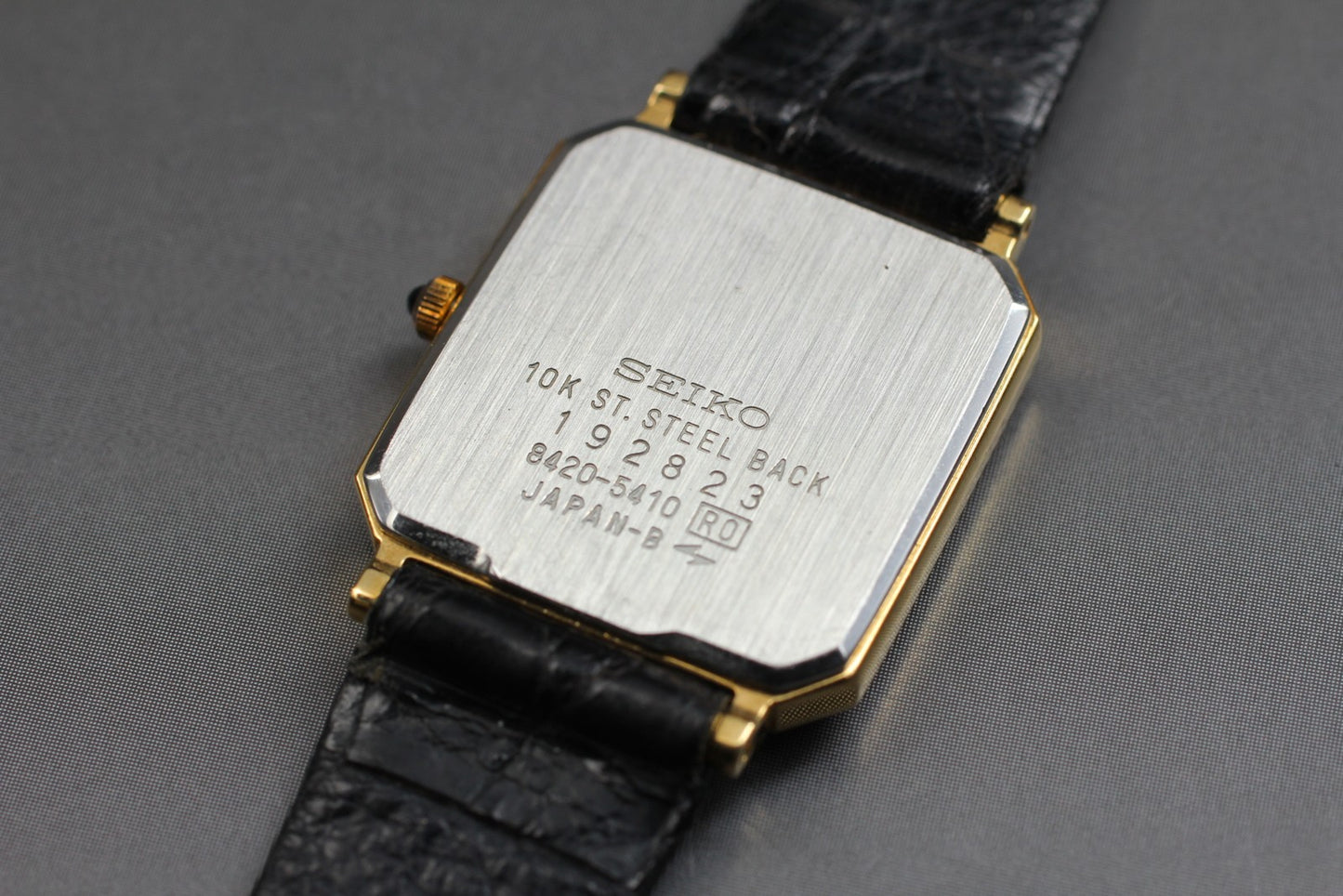 Vtg.1991[Near MINT] SEIKO Exceline 8420-5410 10K Tank Quartz Ladies Watch JAPAN