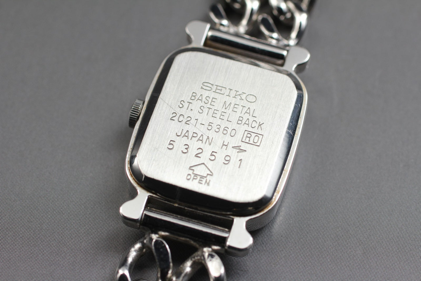 Vtg.1985 [Near MINT] SEIKO 2C21-5360 Tank Bracelet Quartz Ladies Watch JAPAN