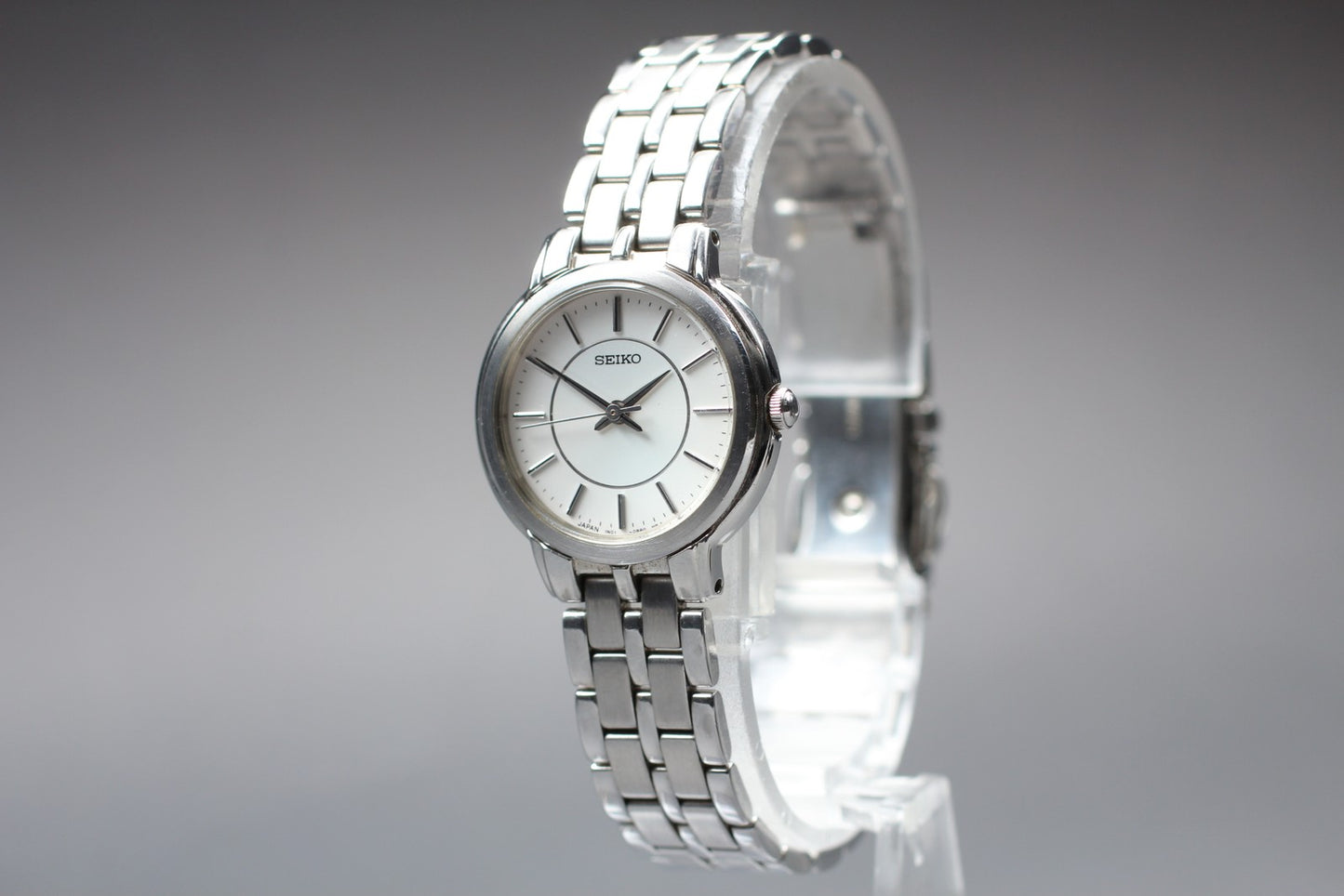 Vtg.1986 [N MINT] SEIKO 1N01-0AP0 23mm Bracelet Silver Quartz Ladies Watch JAPAN