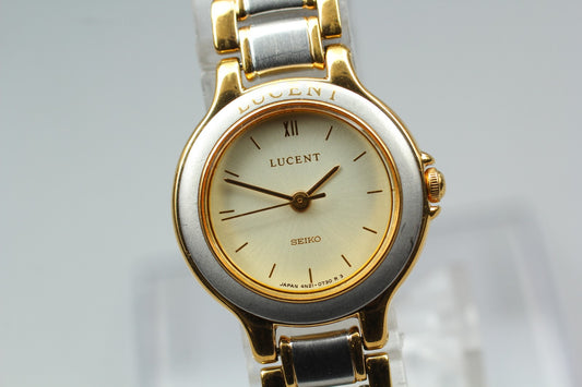 Vin.1988[N MINT] SEIKO Lucent 4N21-0340 Gold Bracelet Quartz Ladies Watch JAPAN