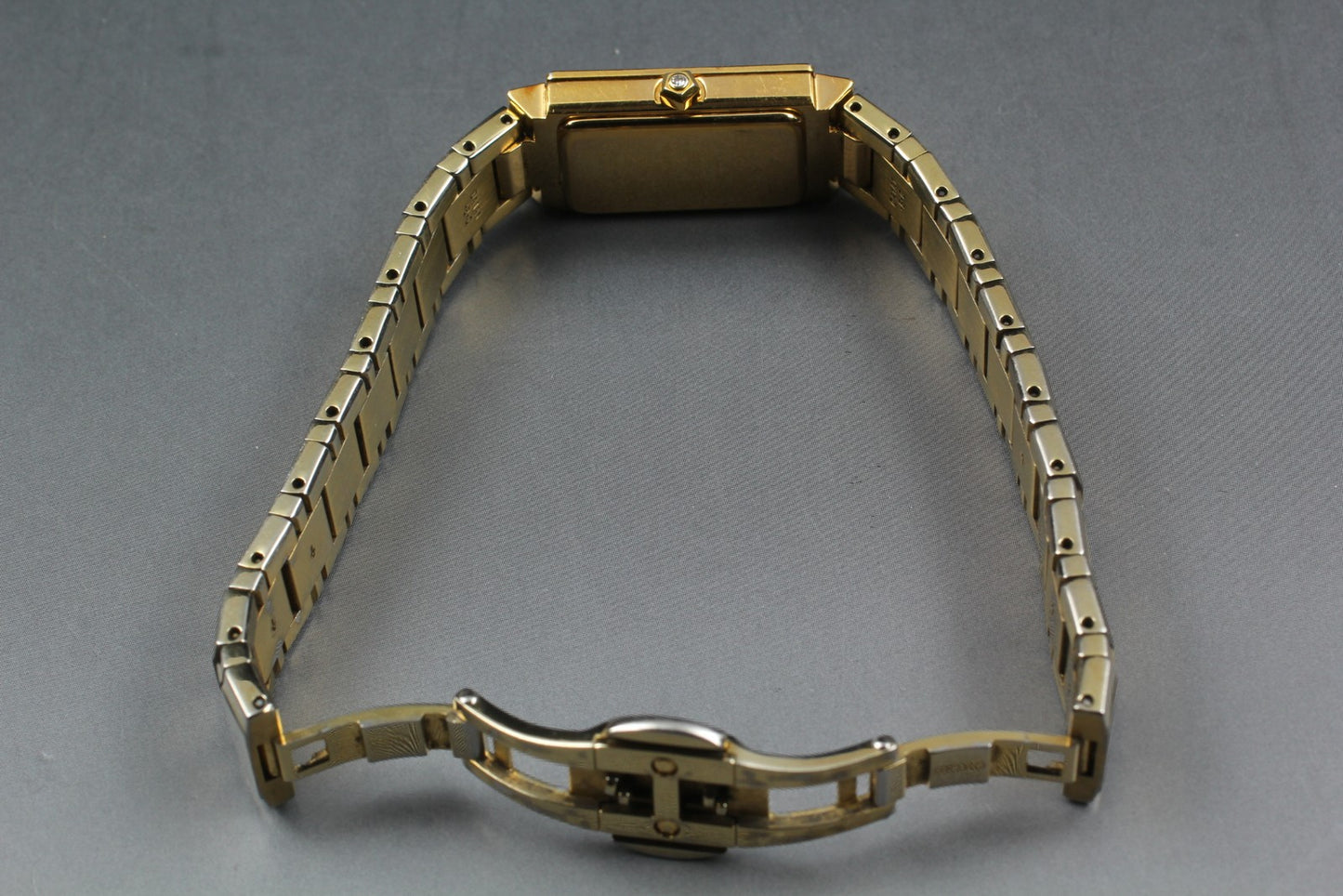 Vtg.1988 [N MINT] SEIKO 1F21-0BE0 Diamond Tank 16mm Quartz Ladies Watch JAPAN