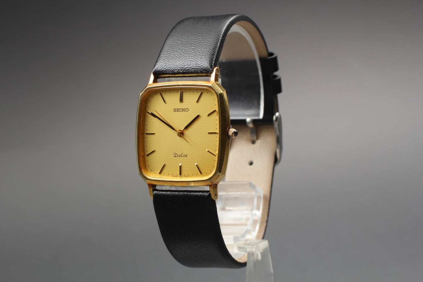 Vin.1991[Near MINT] SEIKO Dolce 5E31-5A80 Tank Gold Quartz Men's Watch JAPAN