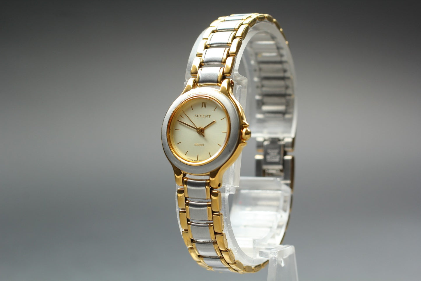 Vin.1988[N MINT] SEIKO Lucent 4N21-0340 Gold Bracelet Quartz Ladies Watch JAPAN